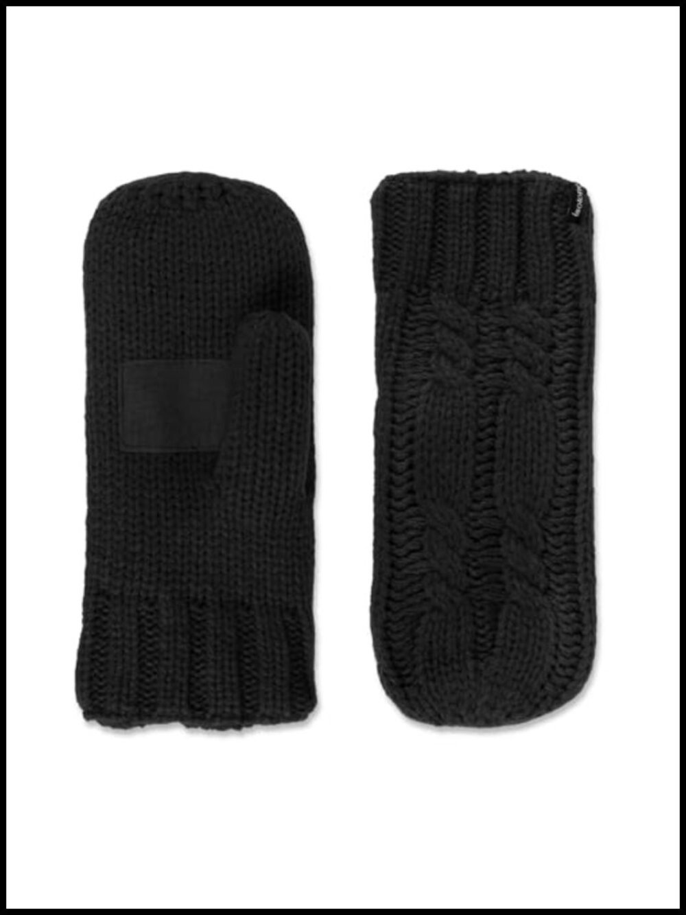 Chunky Cable Knit Mittens Touchscreen Soft Fleece Lined Winter Gloves